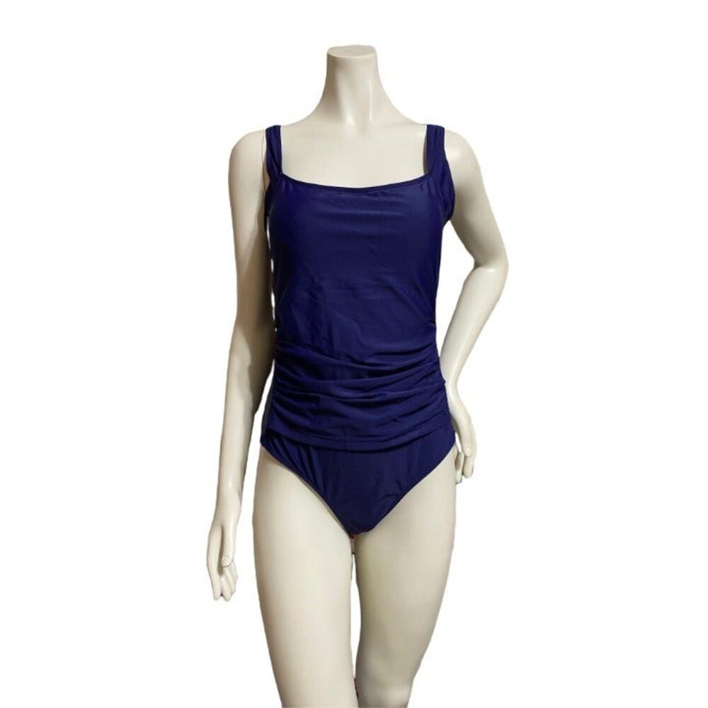 12 Crazy  Blue One Piece Navy Blue Swimsuit Size XL